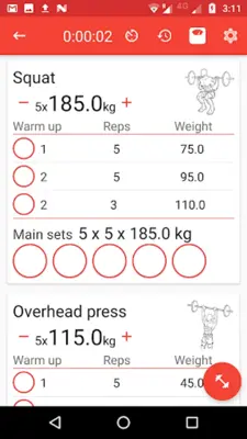 5x5 Workout Logger android App screenshot 3