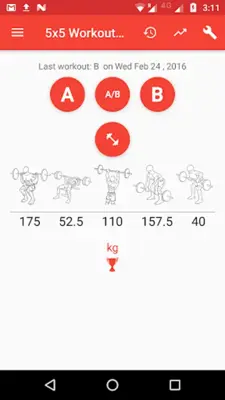 5x5 Workout Logger android App screenshot 4